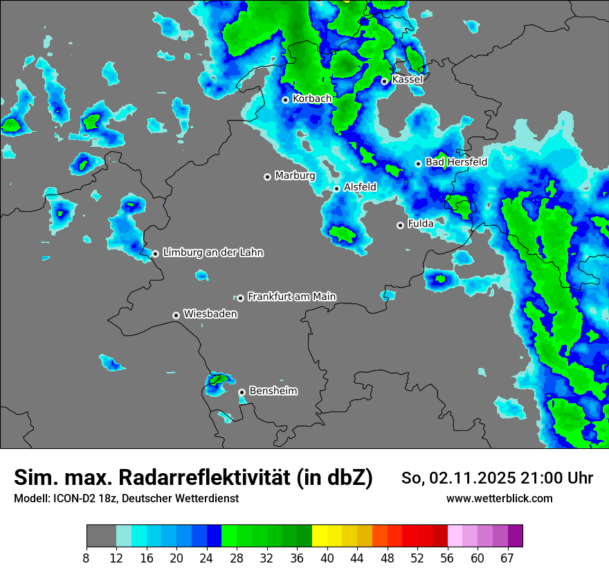 Modellkarten Simuliertes Radarbild