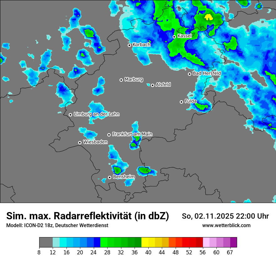 Modellkarten Simuliertes Radarbild
