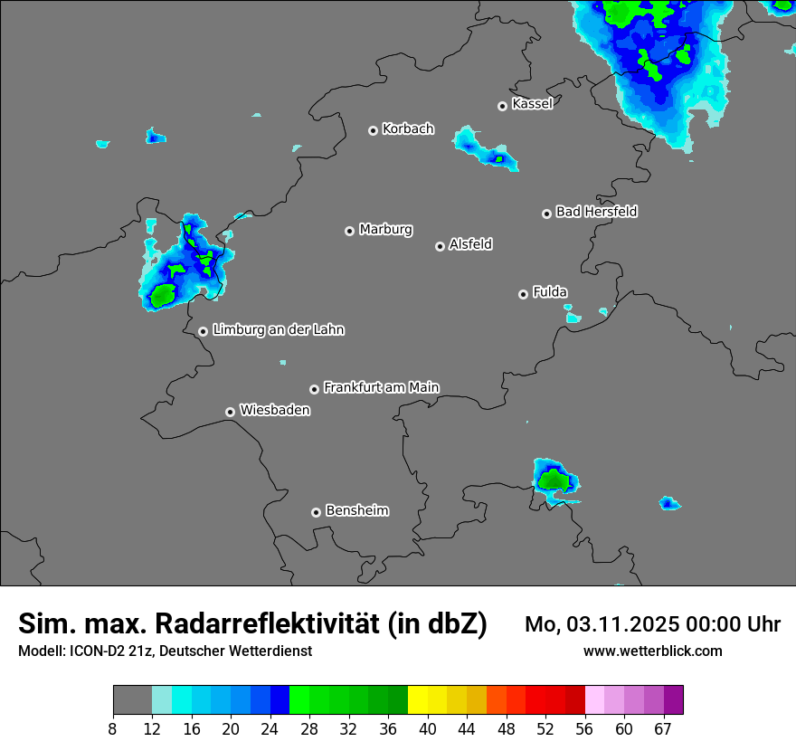 Modellkarten Simuliertes Radarbild