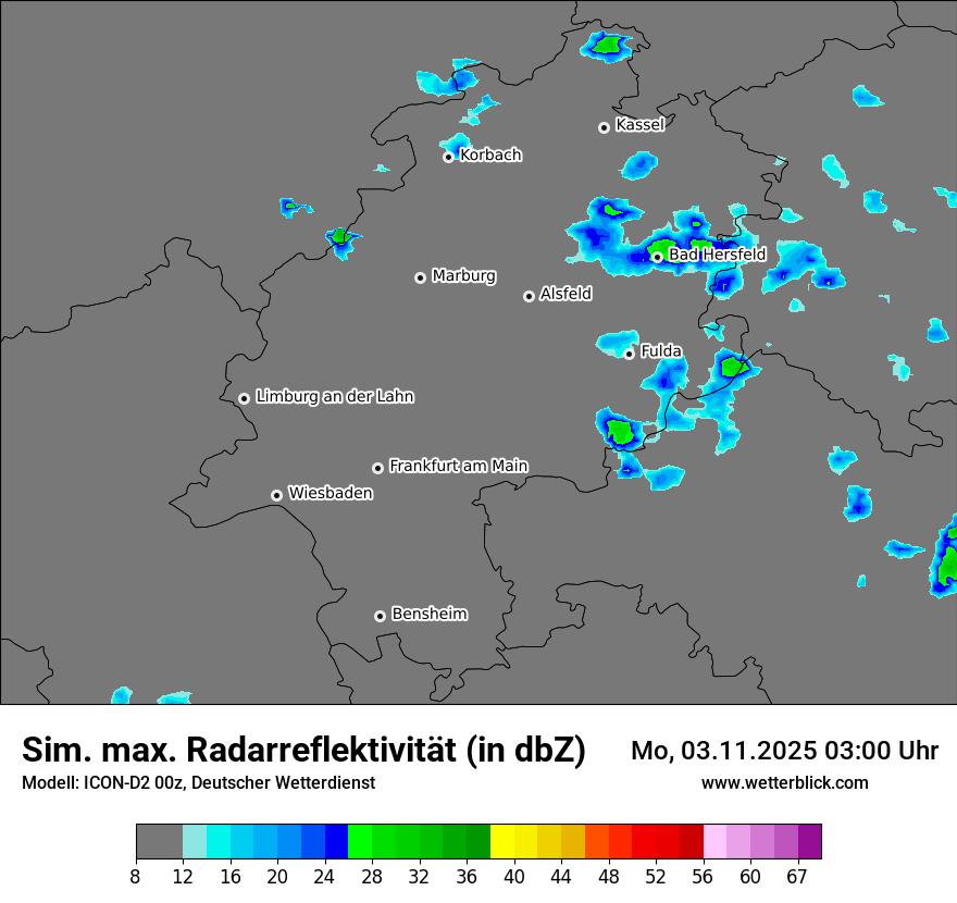 Modellkarten Simuliertes Radarbild
