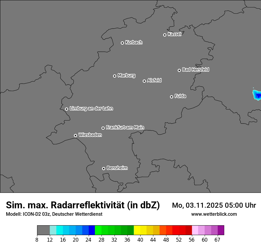 Modellkarten Simuliertes Radarbild