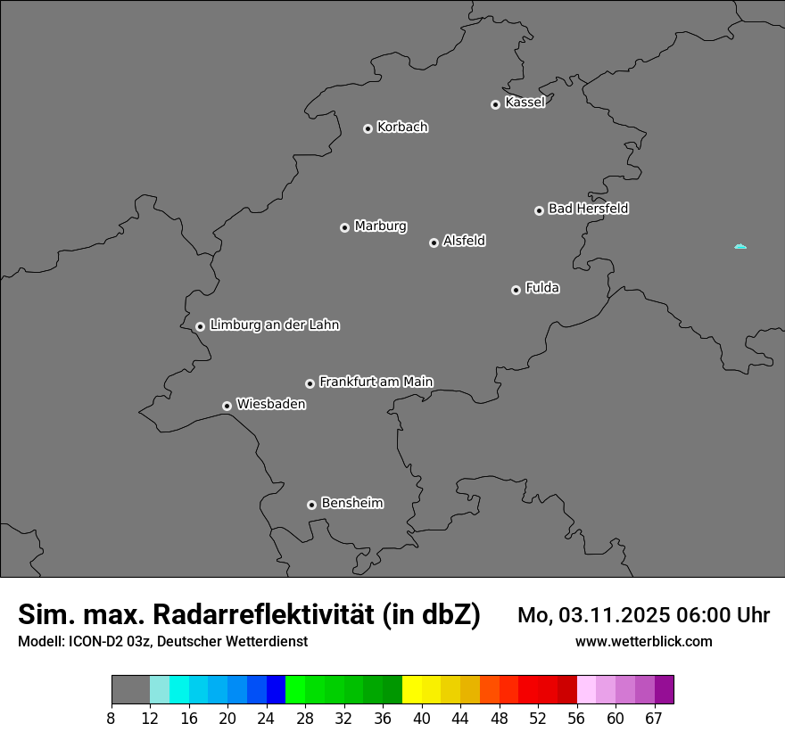 Modellkarten Simuliertes Radarbild