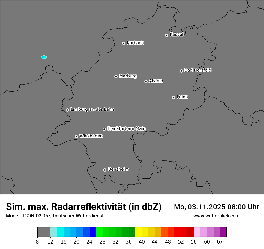 Modellkarten Simuliertes Radarbild