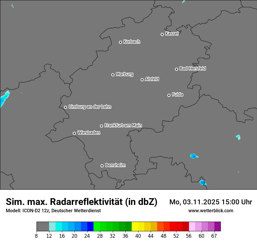 Modellkarten Simuliertes Radarbild
