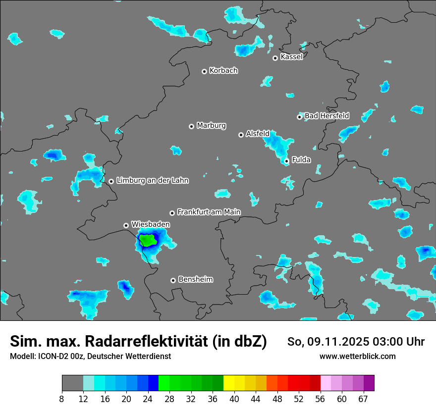 Modellkarten Simuliertes Radarbild