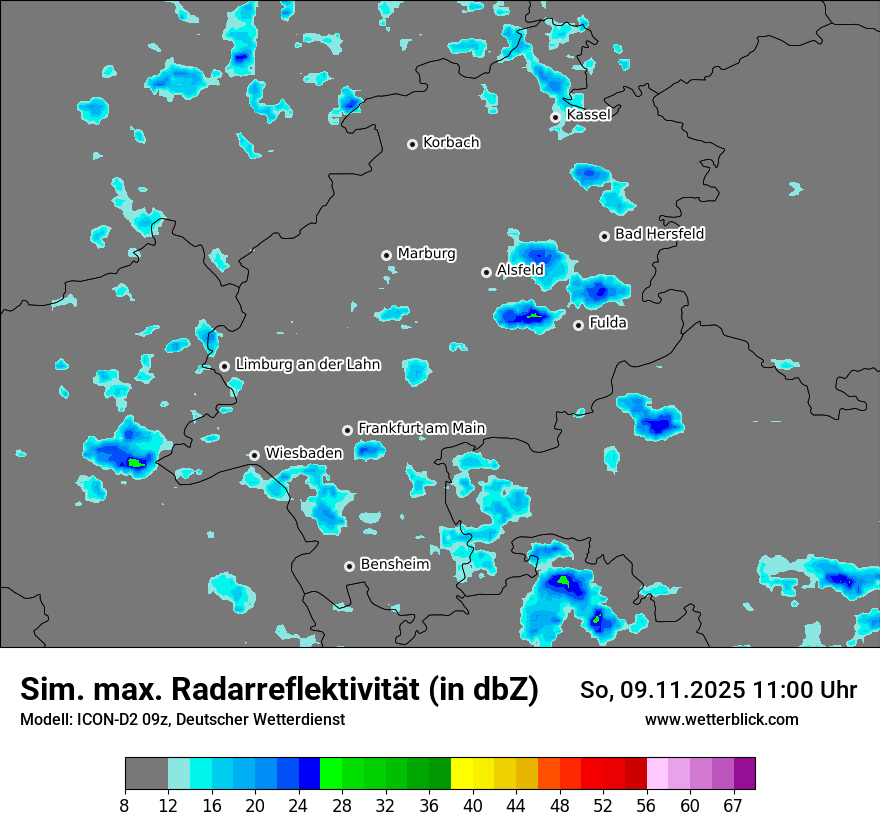 Modellkarten Simuliertes Radarbild
