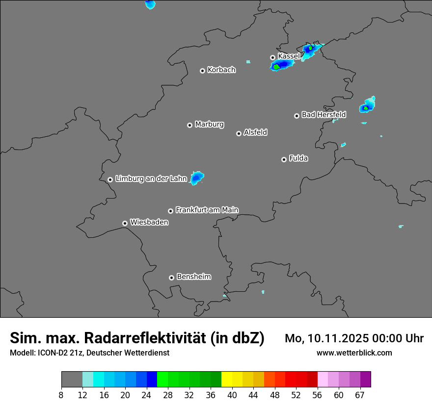 Modellkarten Simuliertes Radarbild