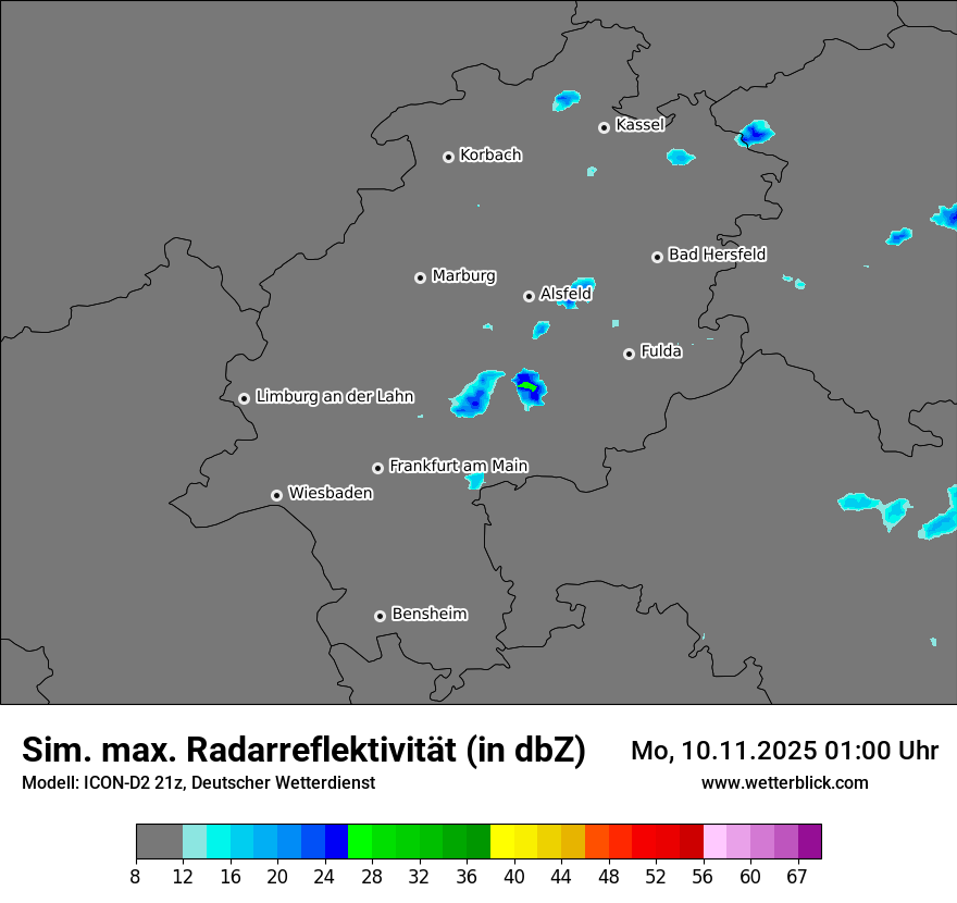 Modellkarten Simuliertes Radarbild