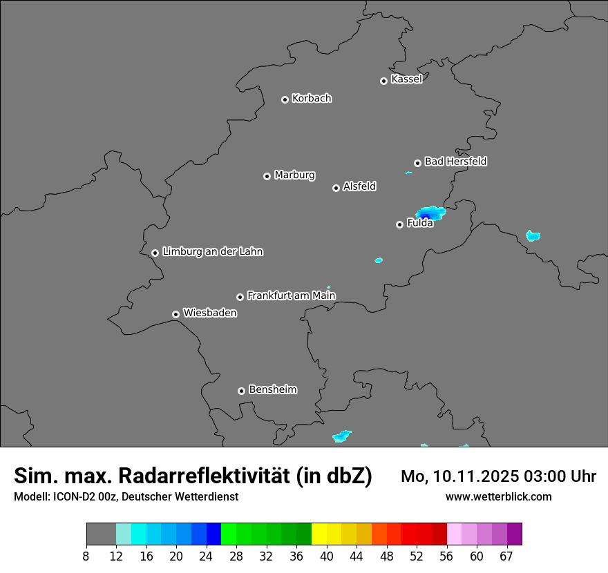 Modellkarten Simuliertes Radarbild