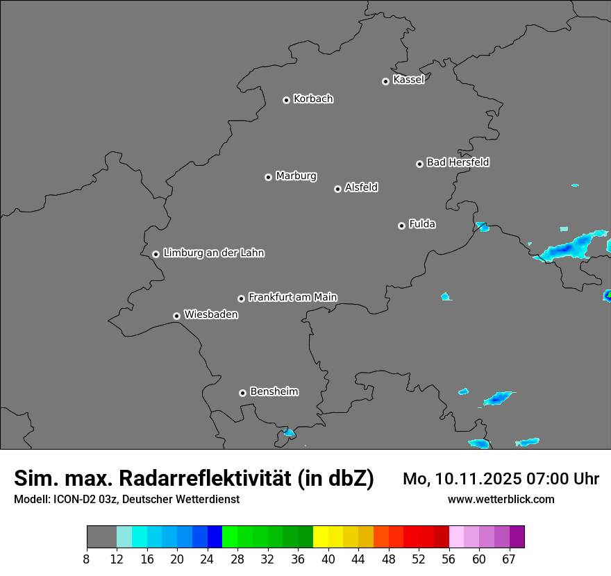 Modellkarten Simuliertes Radarbild