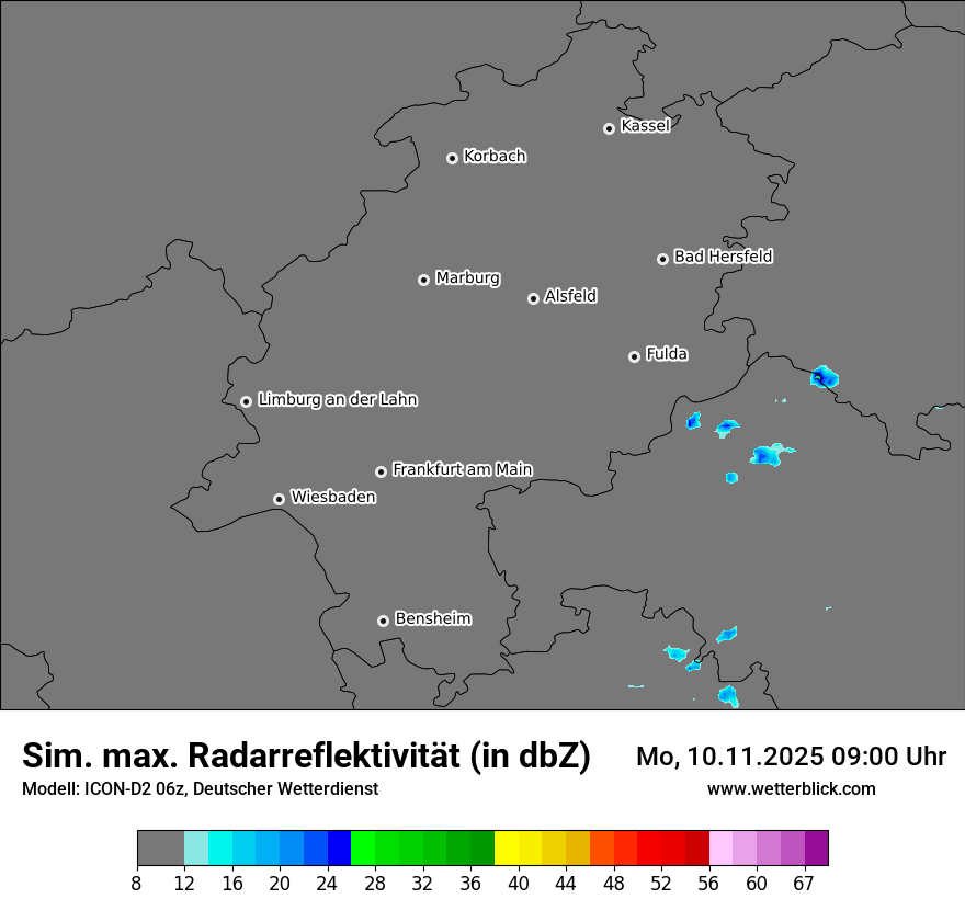 Modellkarten Simuliertes Radarbild