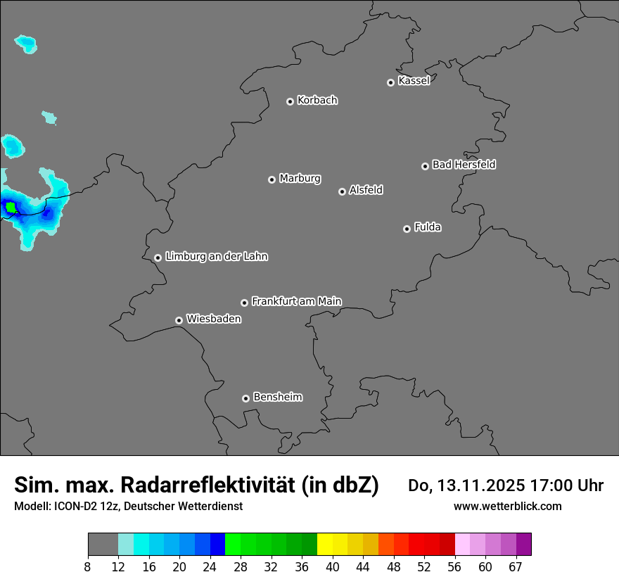 Modellkarten Simuliertes Radarbild