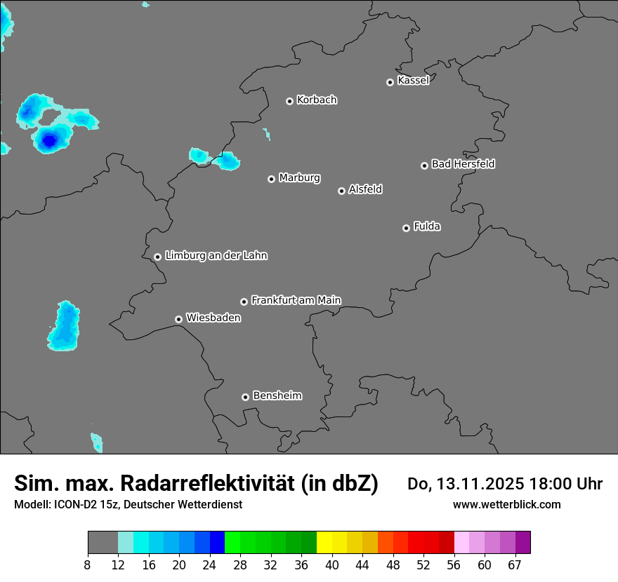 Modellkarten Simuliertes Radarbild