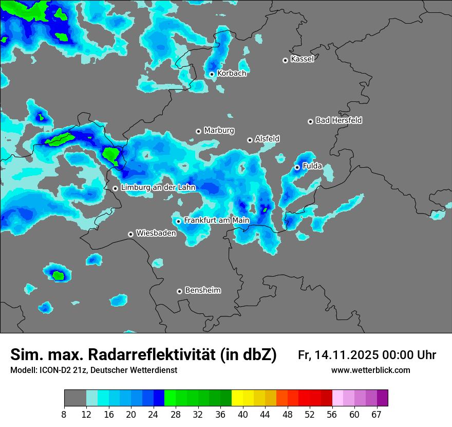 Modellkarten Simuliertes Radarbild