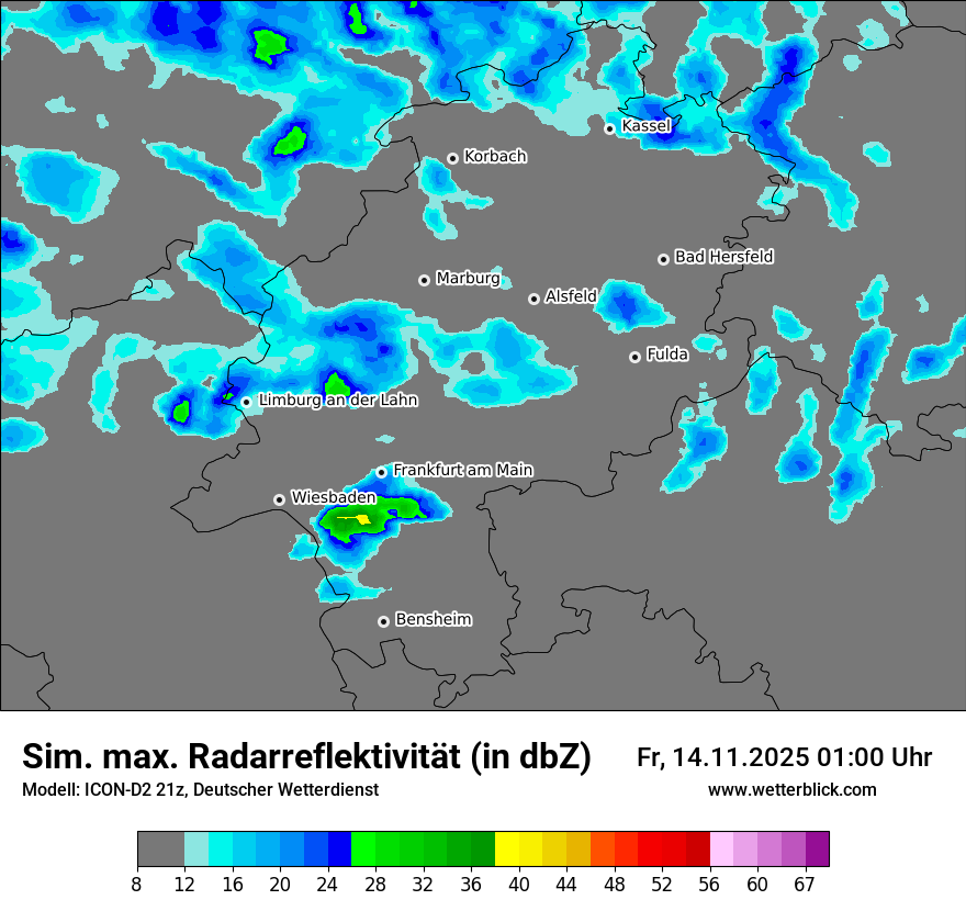 Modellkarten Simuliertes Radarbild