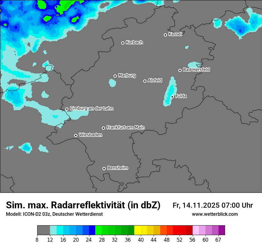 Modellkarten Simuliertes Radarbild