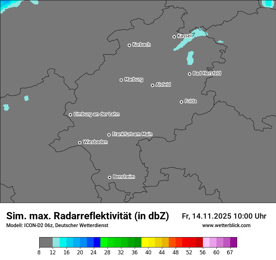 Modellkarten Simuliertes Radarbild
