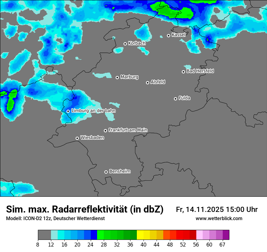 Modellkarten Simuliertes Radarbild
