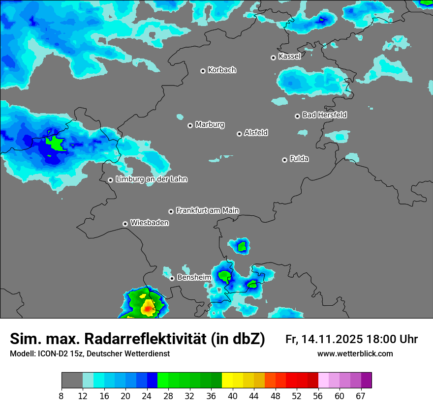 Modellkarten Simuliertes Radarbild