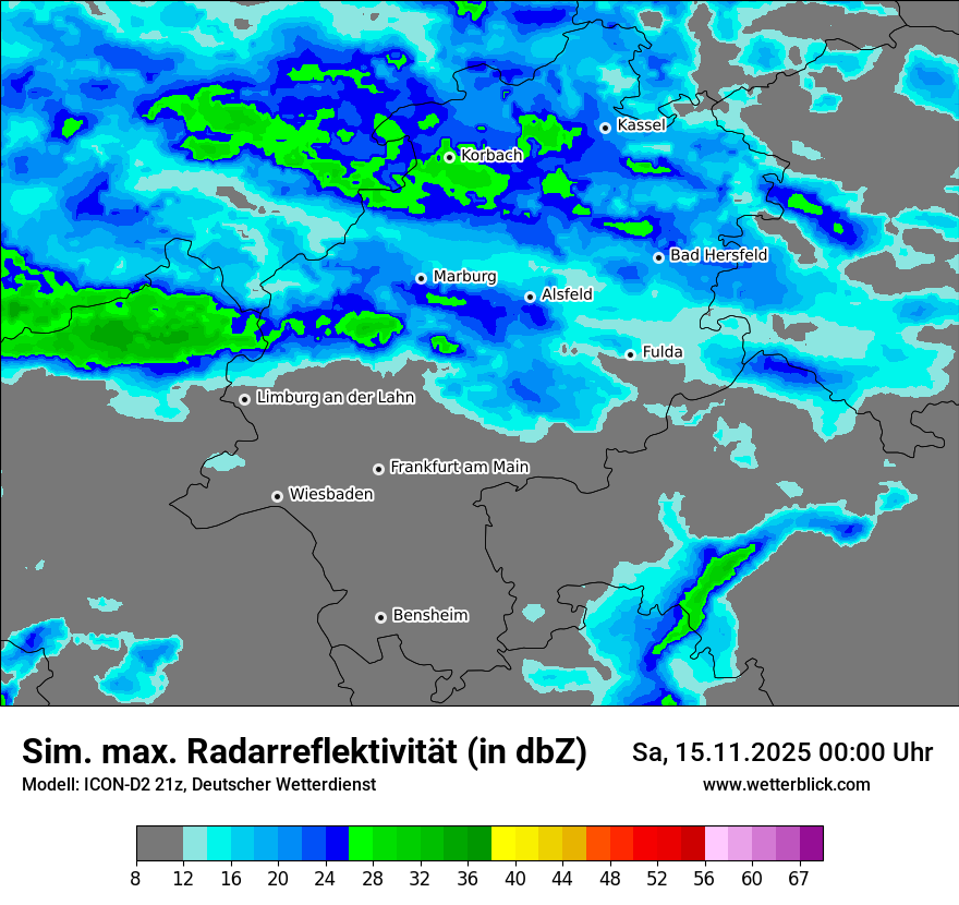 Modellkarten Simuliertes Radarbild