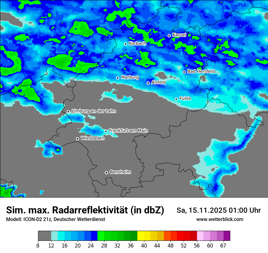 Modellkarten Simuliertes Radarbild