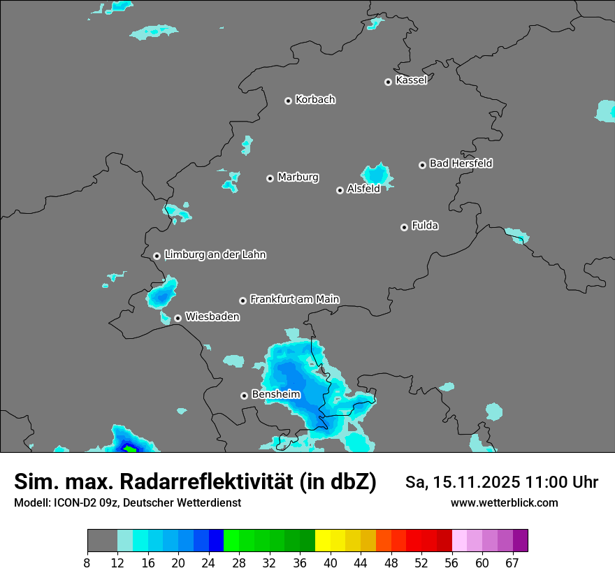 Modellkarten Simuliertes Radarbild