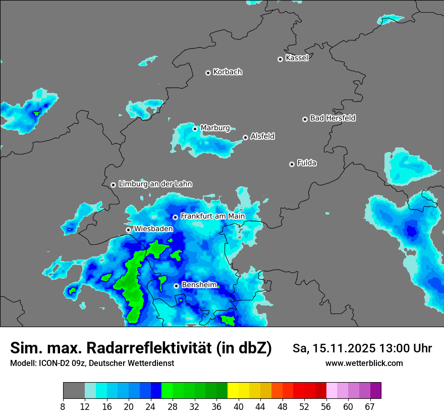 Modellkarten Simuliertes Radarbild