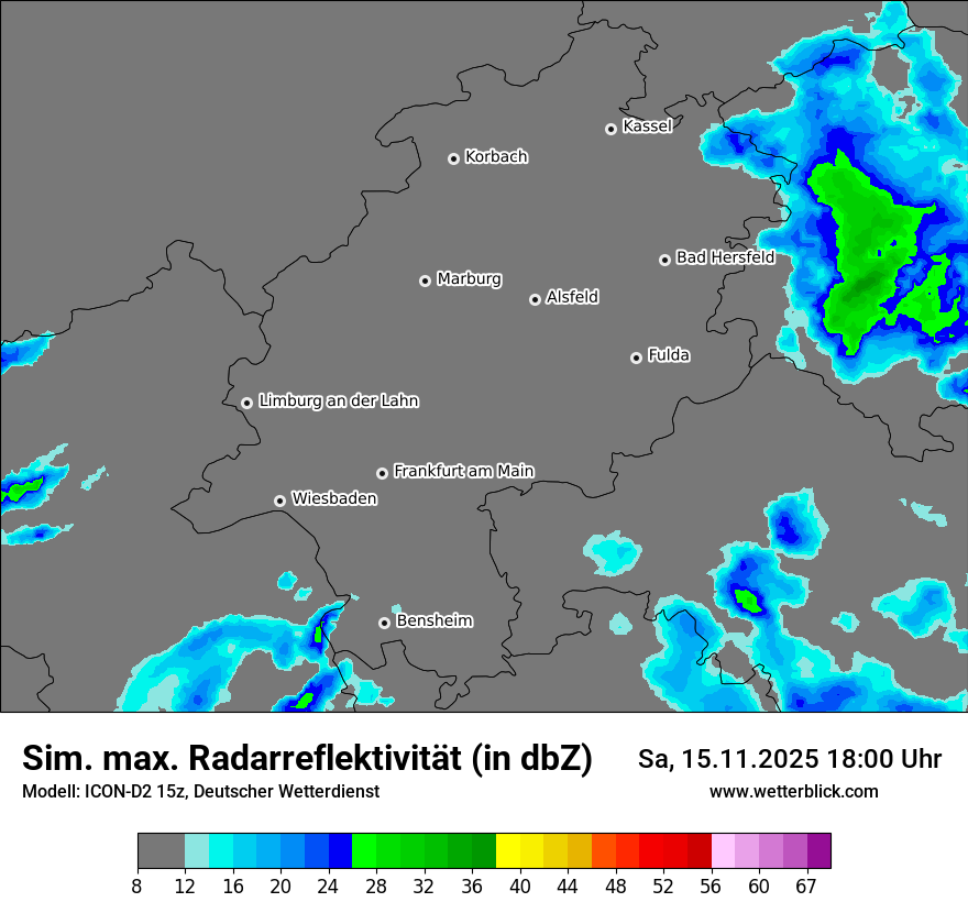 Modellkarten Simuliertes Radarbild