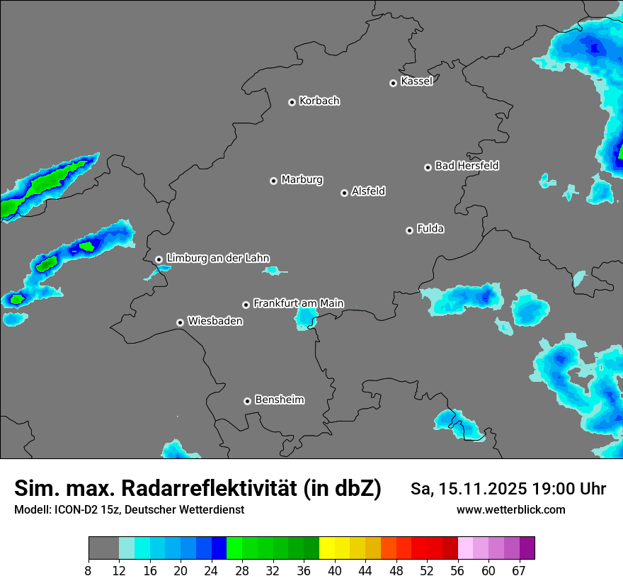Modellkarten Simuliertes Radarbild