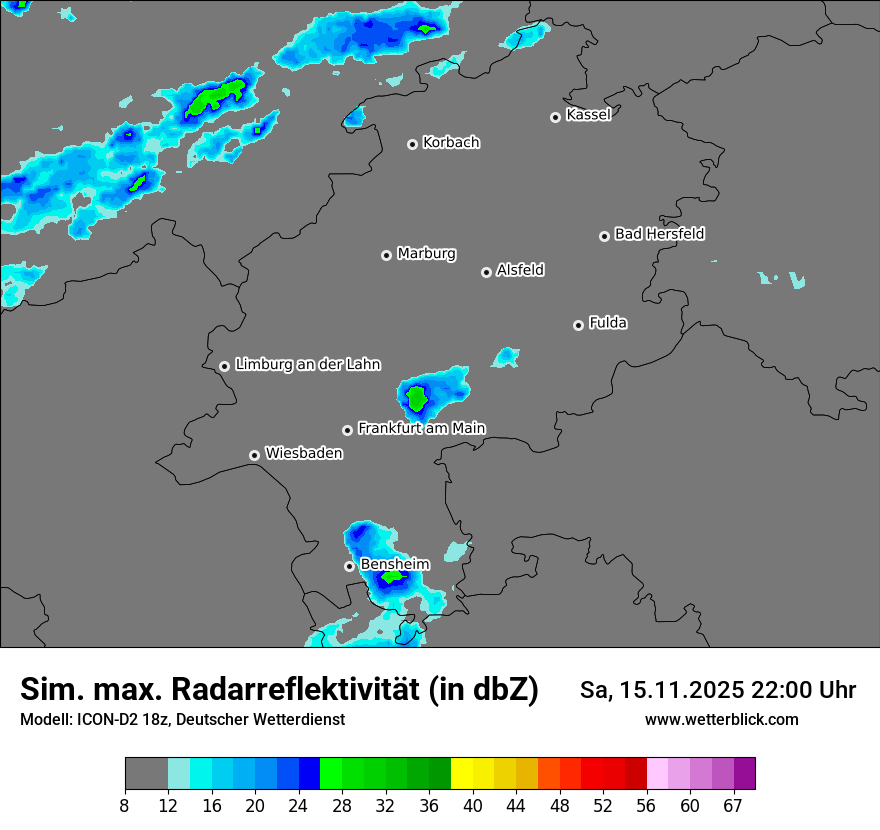 Modellkarten Simuliertes Radarbild