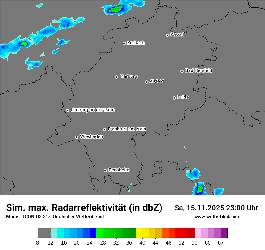 Modellkarten Simuliertes Radarbild
