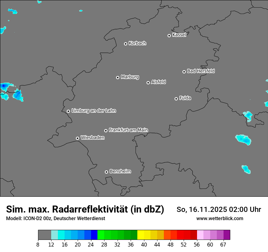 Modellkarten Simuliertes Radarbild