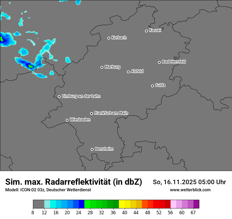 Modellkarten Simuliertes Radarbild