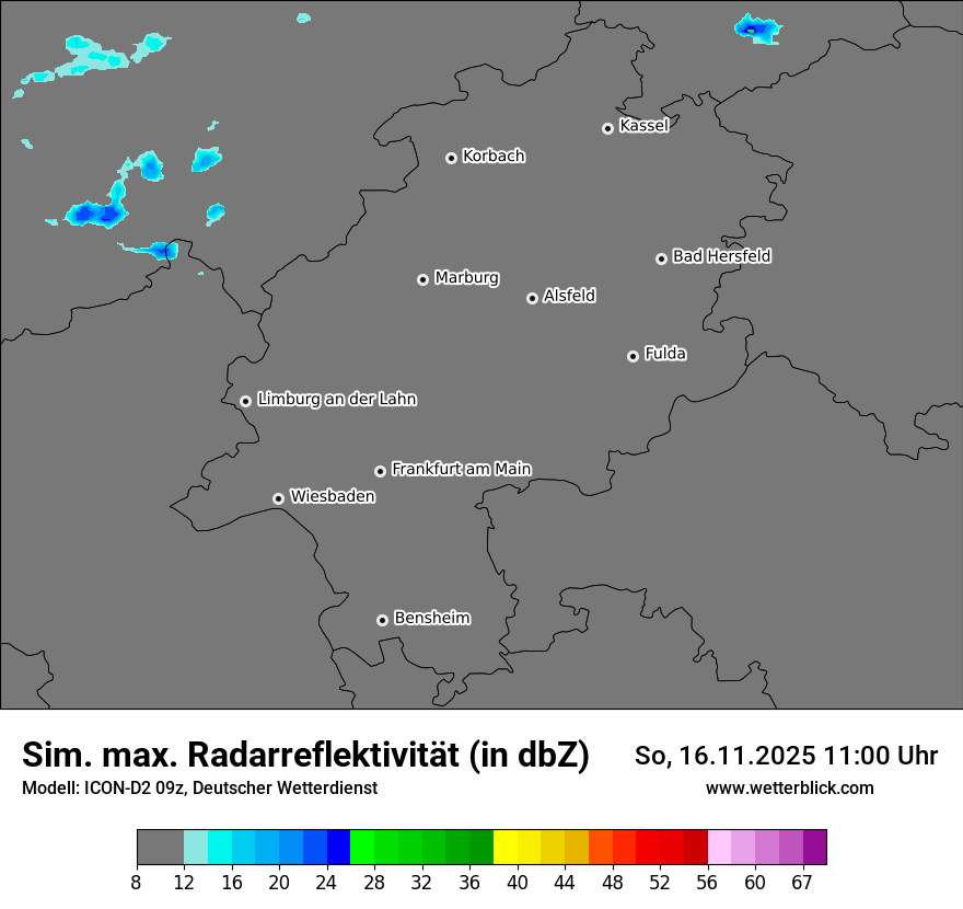 Modellkarten Simuliertes Radarbild