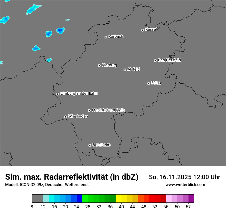 Modellkarten Simuliertes Radarbild