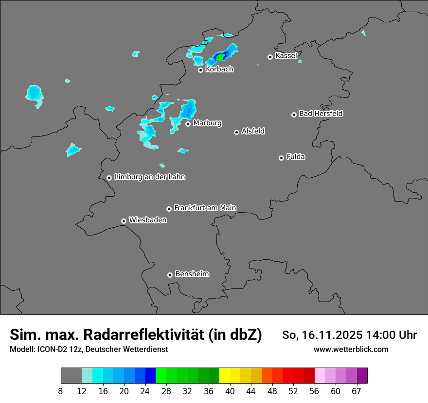 Modellkarten Simuliertes Radarbild