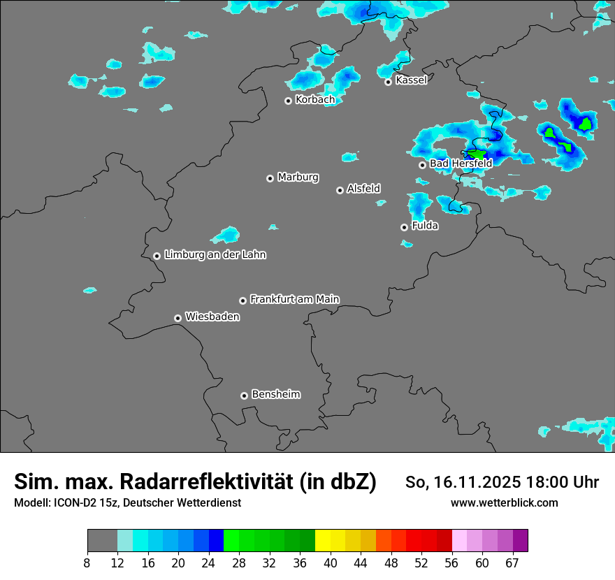 Modellkarten Simuliertes Radarbild