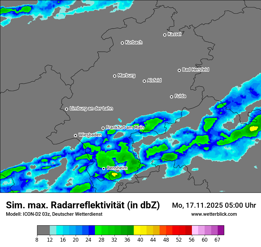 Modellkarten Simuliertes Radarbild