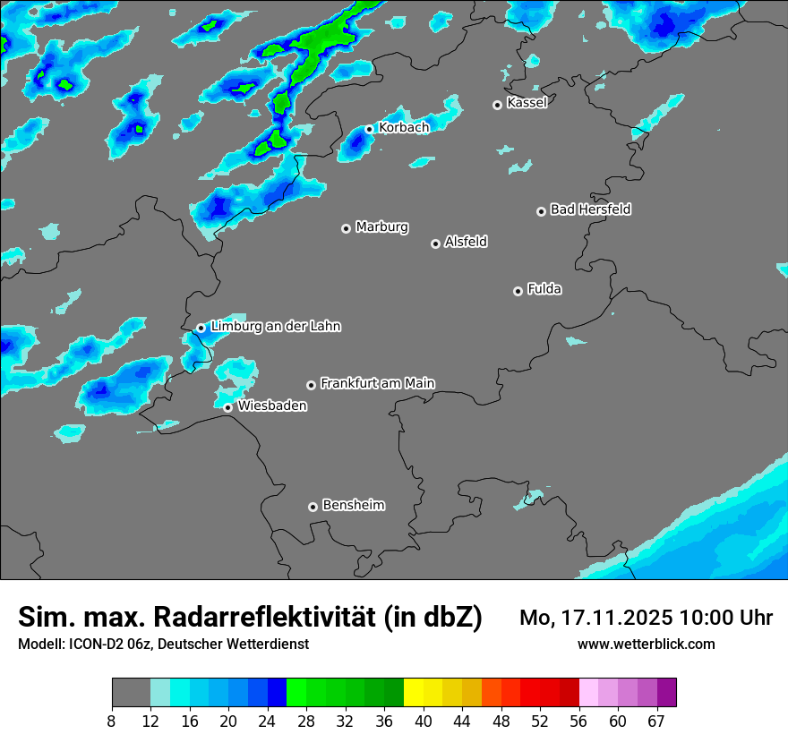 Modellkarten Simuliertes Radarbild