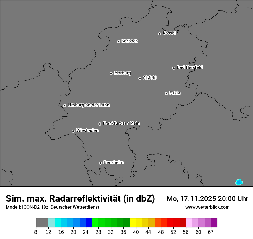 Modellkarten Simuliertes Radarbild