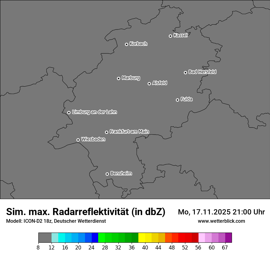 Modellkarten Simuliertes Radarbild