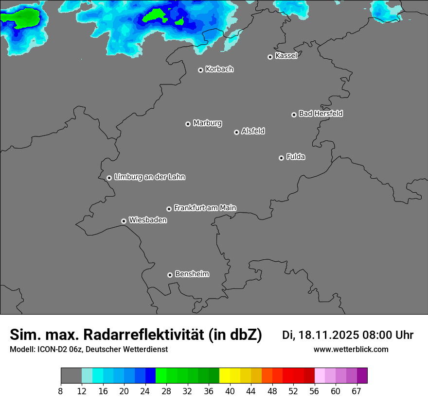 Modellkarten Simuliertes Radarbild
