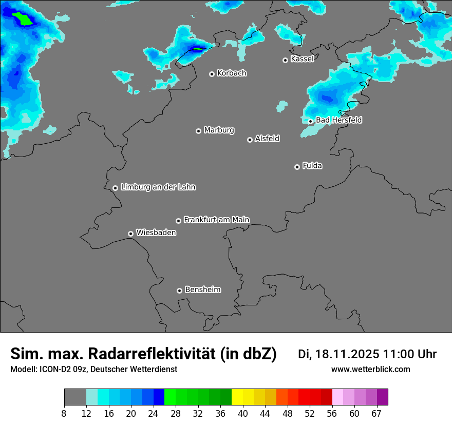 Modellkarten Simuliertes Radarbild
