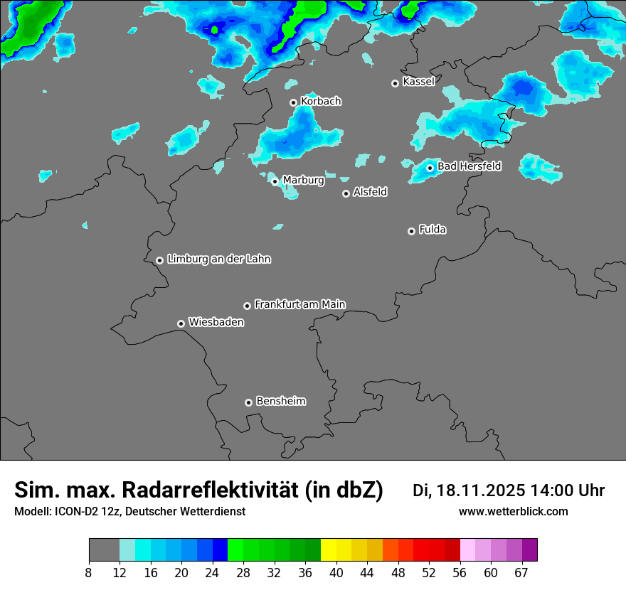 Modellkarten Simuliertes Radarbild