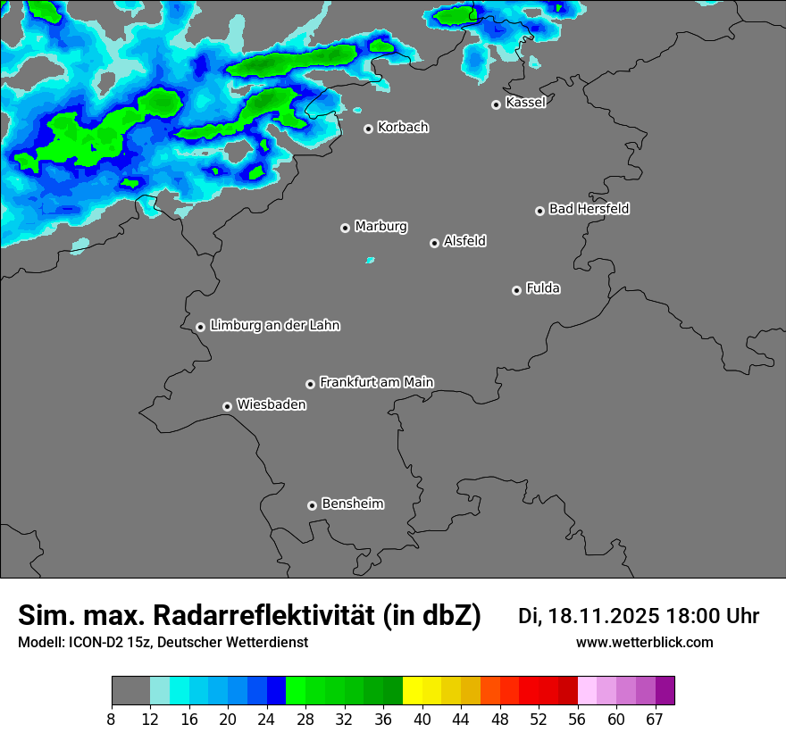 Modellkarten Simuliertes Radarbild