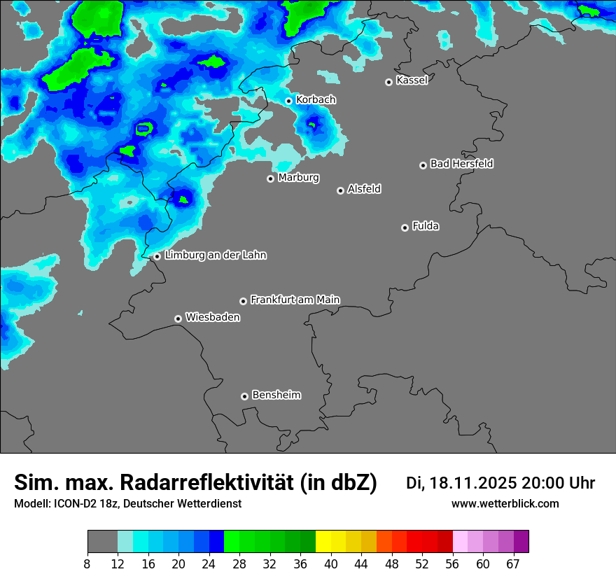 Modellkarten Simuliertes Radarbild