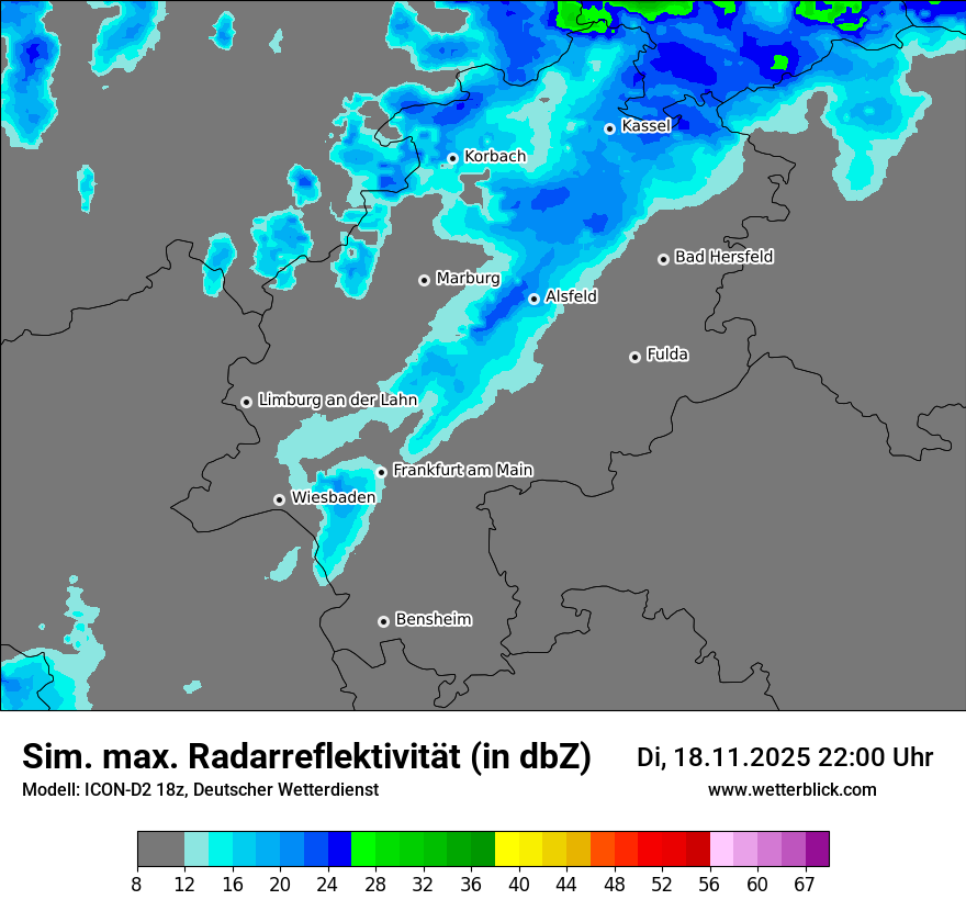 Modellkarten Simuliertes Radarbild