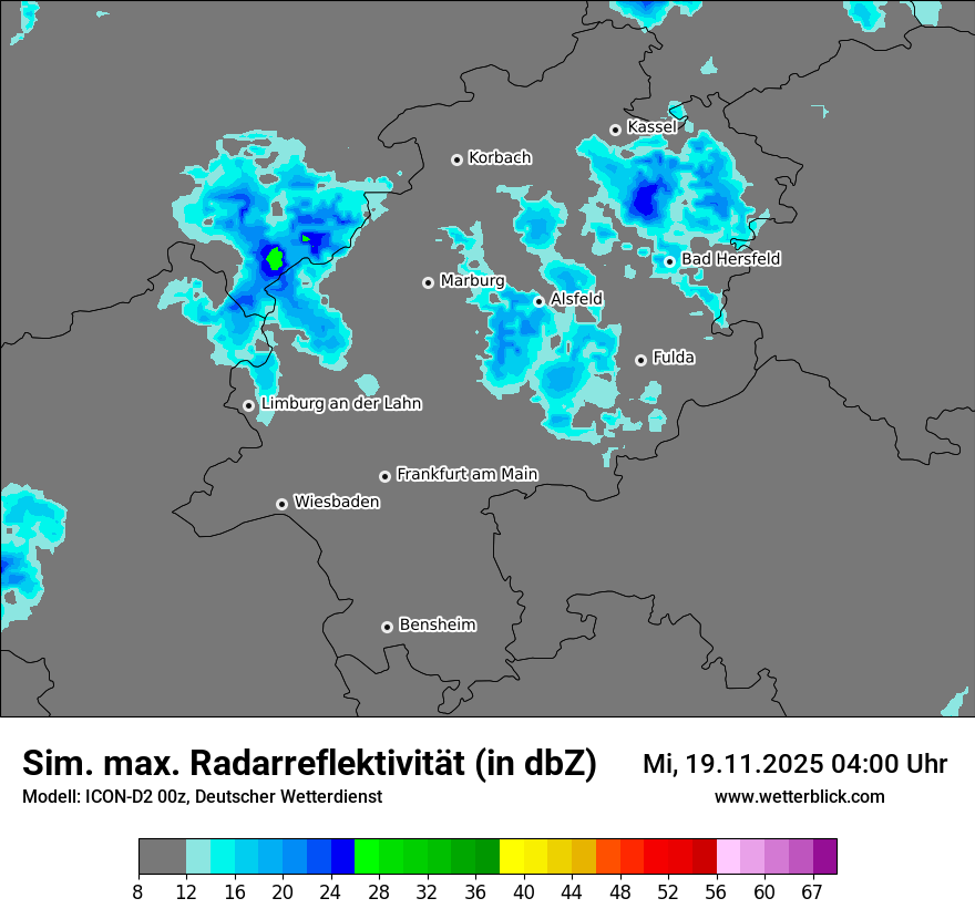 Modellkarten Simuliertes Radarbild