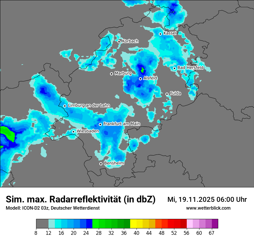 Modellkarten Simuliertes Radarbild