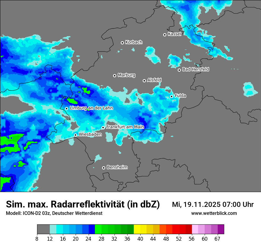 Modellkarten Simuliertes Radarbild